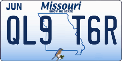 MO license plate QL9T6R