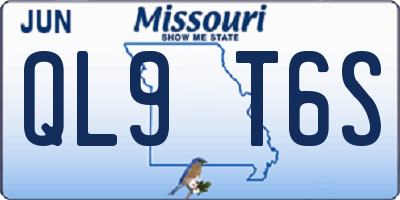 MO license plate QL9T6S
