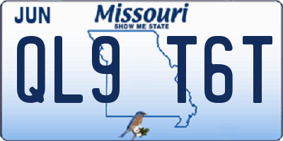 MO license plate QL9T6T