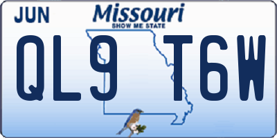 MO license plate QL9T6W