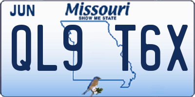 MO license plate QL9T6X