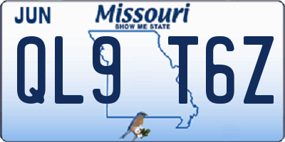 MO license plate QL9T6Z