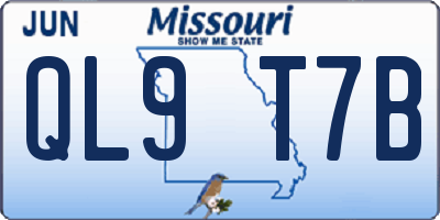 MO license plate QL9T7B