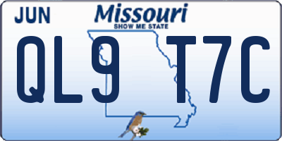 MO license plate QL9T7C