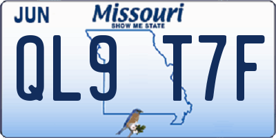 MO license plate QL9T7F