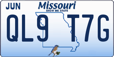 MO license plate QL9T7G