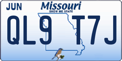 MO license plate QL9T7J
