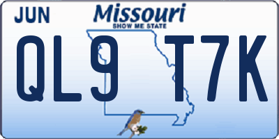 MO license plate QL9T7K