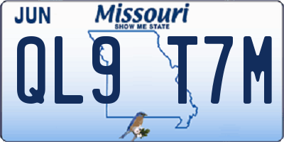 MO license plate QL9T7M