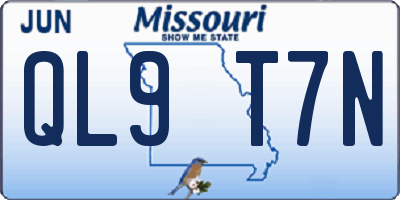 MO license plate QL9T7N