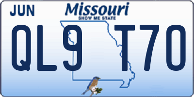 MO license plate QL9T7O