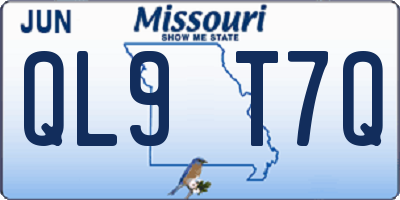 MO license plate QL9T7Q