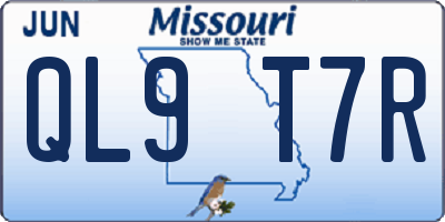 MO license plate QL9T7R
