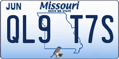 MO license plate QL9T7S