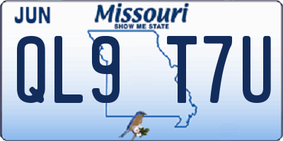 MO license plate QL9T7U