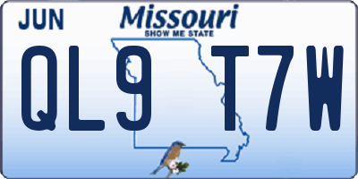 MO license plate QL9T7W