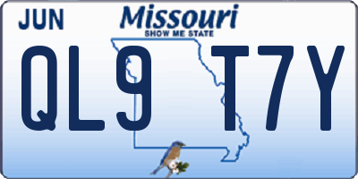 MO license plate QL9T7Y