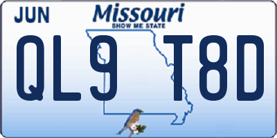 MO license plate QL9T8D