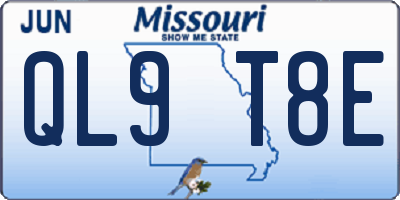 MO license plate QL9T8E