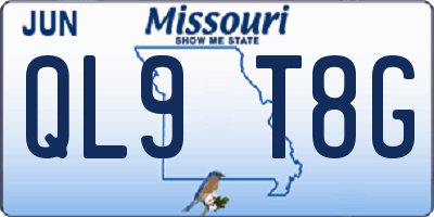 MO license plate QL9T8G