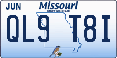 MO license plate QL9T8I
