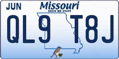 MO license plate QL9T8J