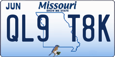 MO license plate QL9T8K