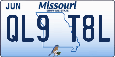 MO license plate QL9T8L
