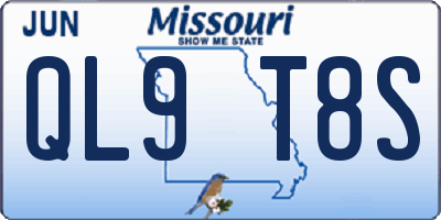 MO license plate QL9T8S