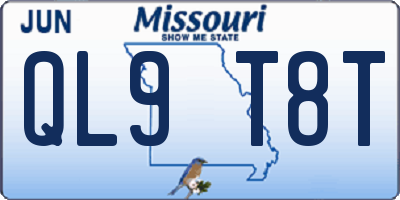 MO license plate QL9T8T