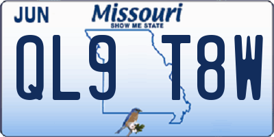 MO license plate QL9T8W