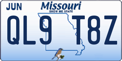 MO license plate QL9T8Z