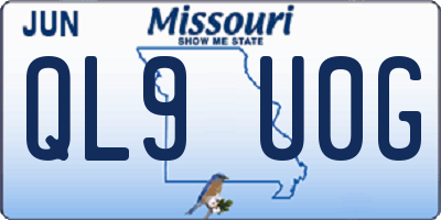 MO license plate QL9U0G