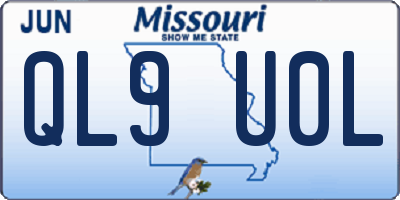 MO license plate QL9U0L