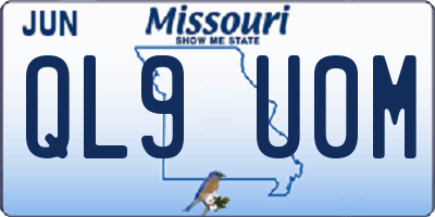 MO license plate QL9U0M
