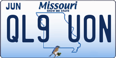 MO license plate QL9U0N