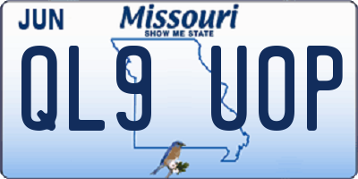 MO license plate QL9U0P