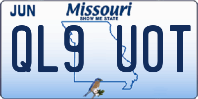 MO license plate QL9U0T
