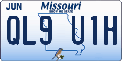 MO license plate QL9U1H
