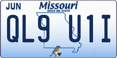 MO license plate QL9U1I