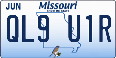 MO license plate QL9U1R