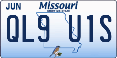 MO license plate QL9U1S