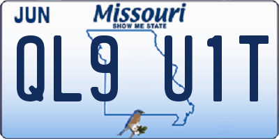 MO license plate QL9U1T