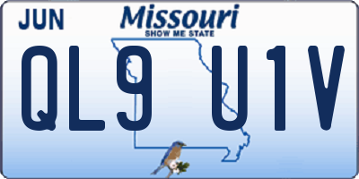 MO license plate QL9U1V