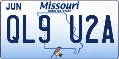 MO license plate QL9U2A