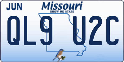 MO license plate QL9U2C