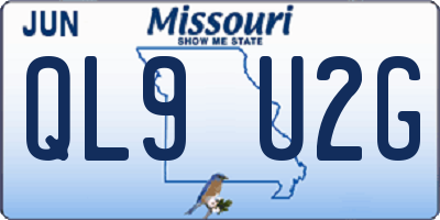 MO license plate QL9U2G