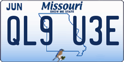 MO license plate QL9U3E