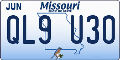 MO license plate QL9U3O