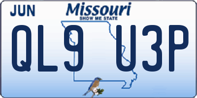 MO license plate QL9U3P
